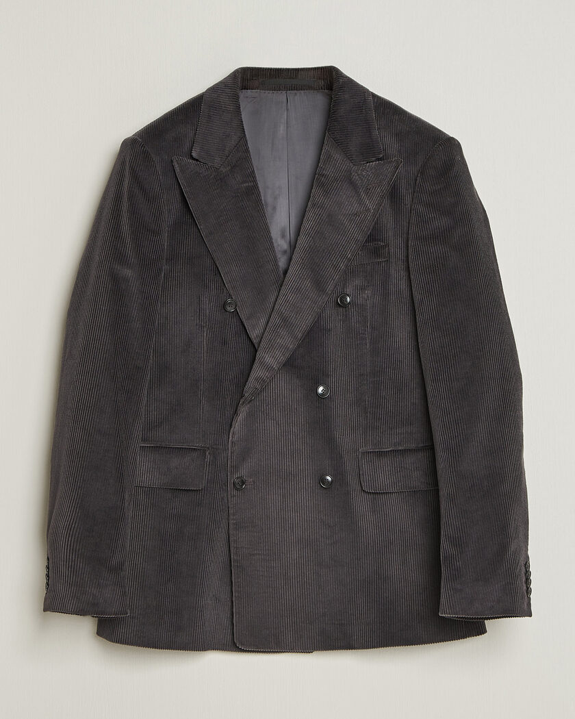 Tiger of Sweden 1903 Corduroy Double Breasted Blazer Phantom – Grigio
