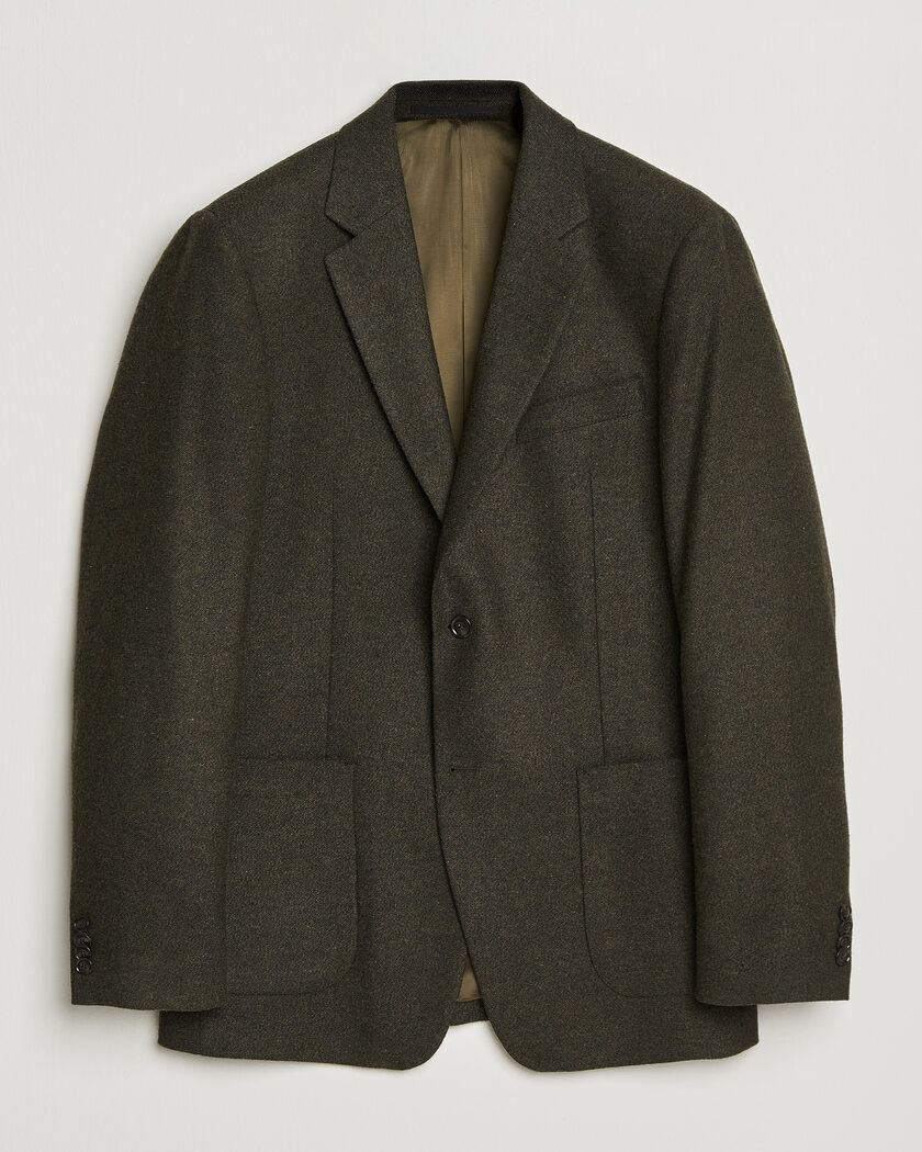 Tiger of Sweden Justin Wool Flannel Suit Blazer Muted Canopy – Verde