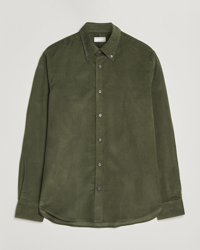 Tiger of Sweden Bjorn Corduroy Shirt City Green – Verde