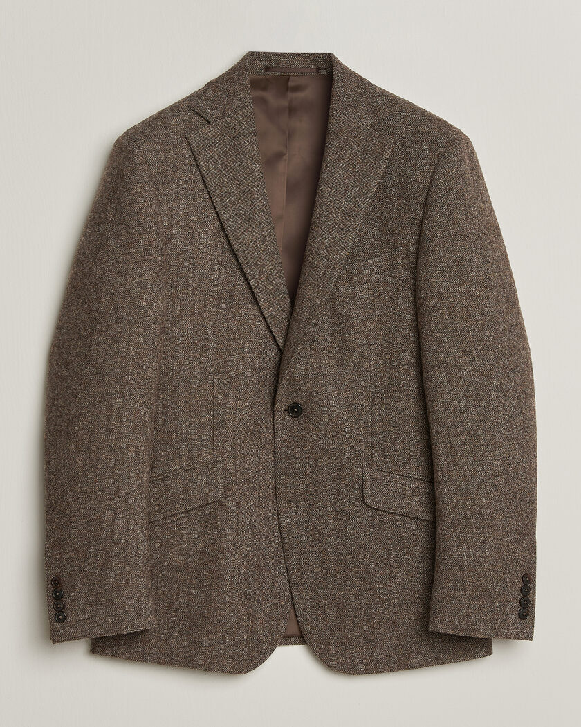 Walker Slater Edward Shetland Wool Donegal Blazer Tobacco – Marrone
