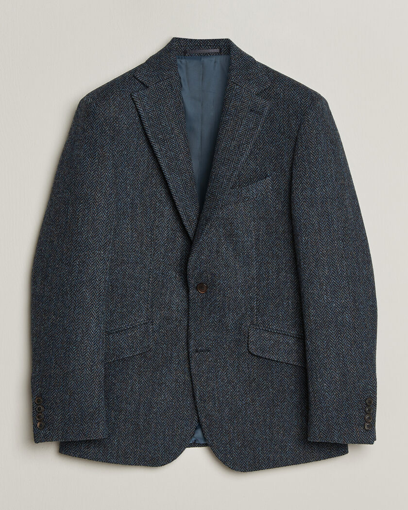 Walker Slater Edward Harris Tweed Herringbone Blazer Navy – Blu