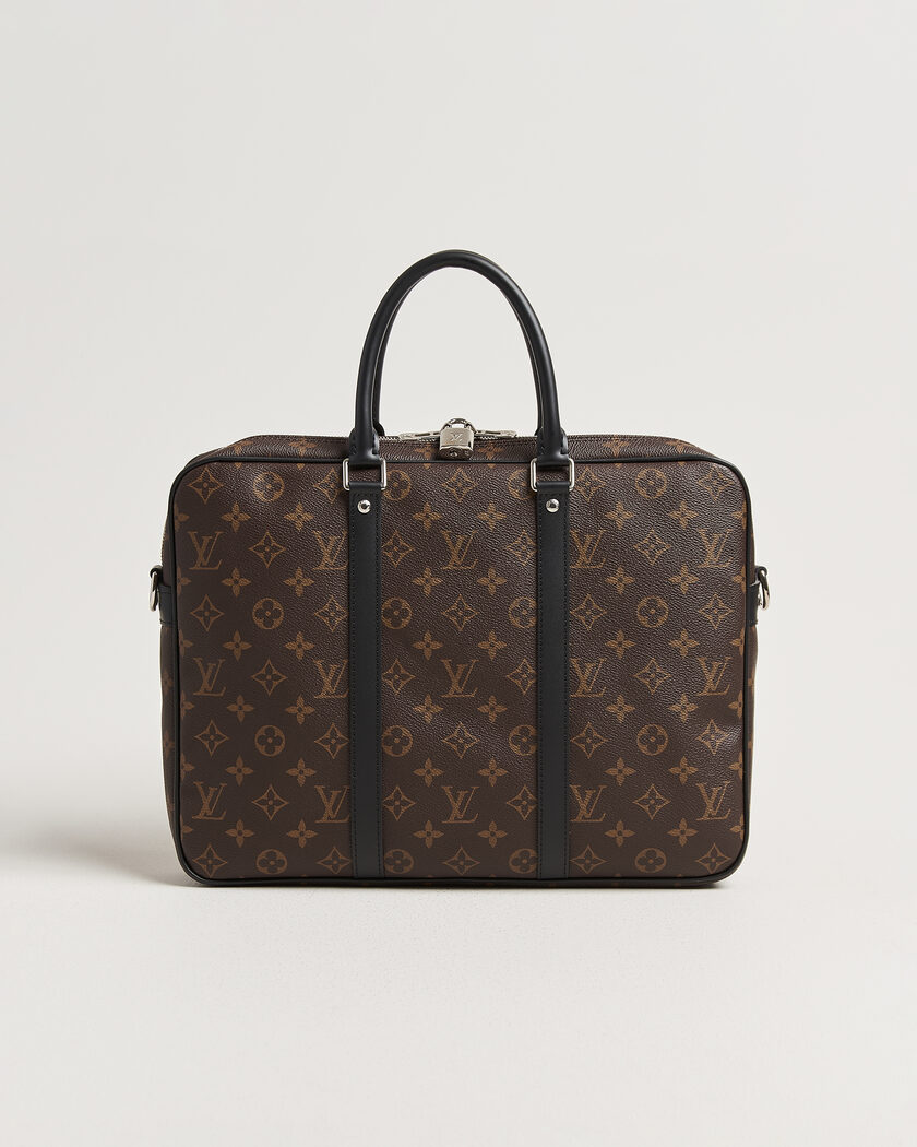 Louis Vuitton Pre-Owned Porte-Documents Voyage Briefcase Monogram Macassar – Marrone