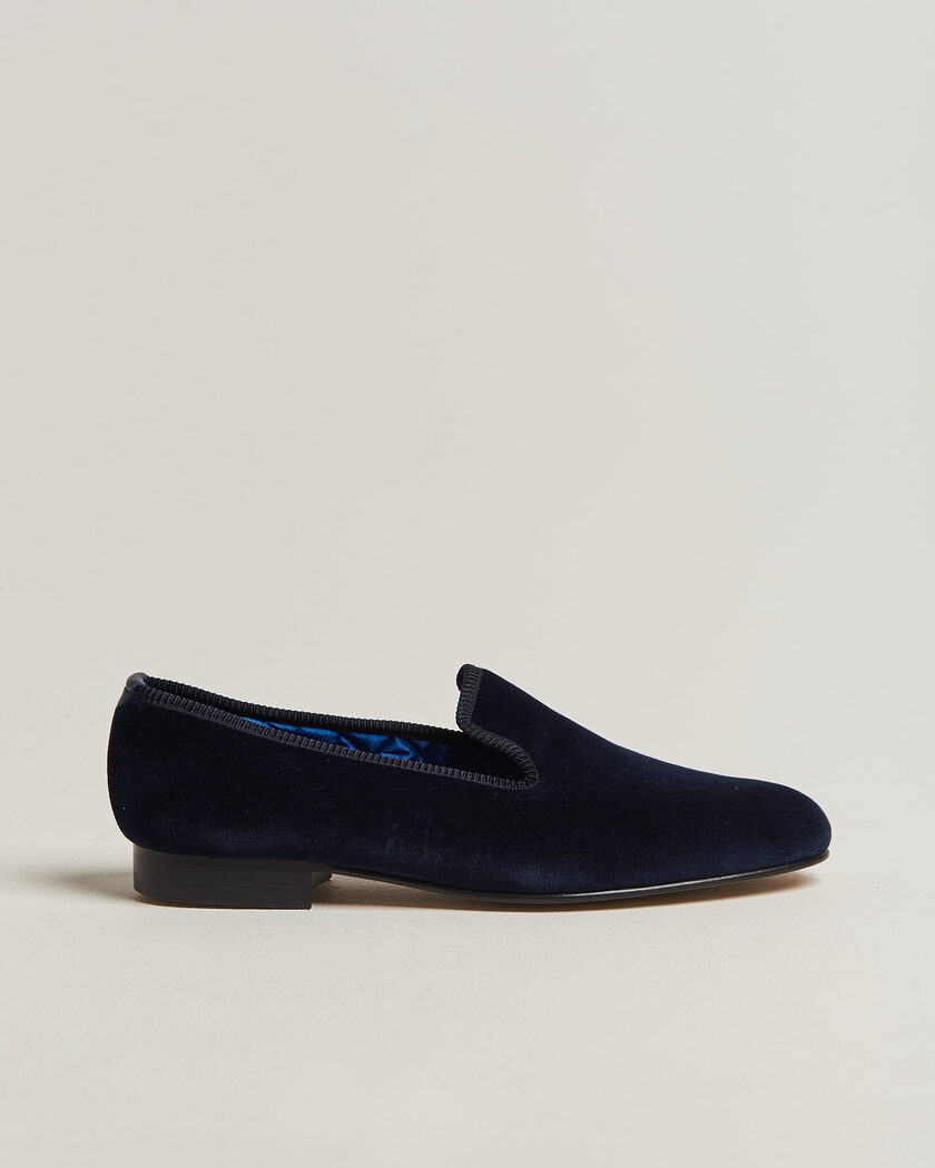 Bowhill & Elliott Plain Albert Pump Navy Velvet – Nero