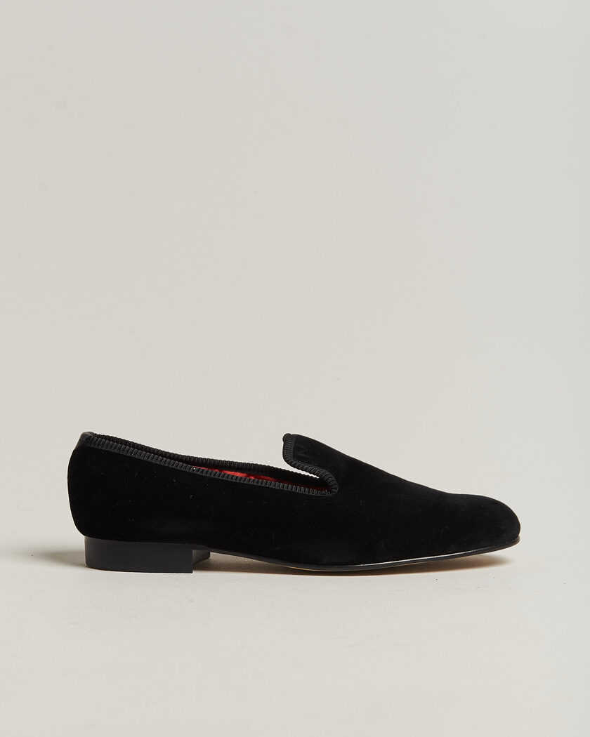 Bowhill & Elliott Plain Albert Pump Black Velvet – Nero