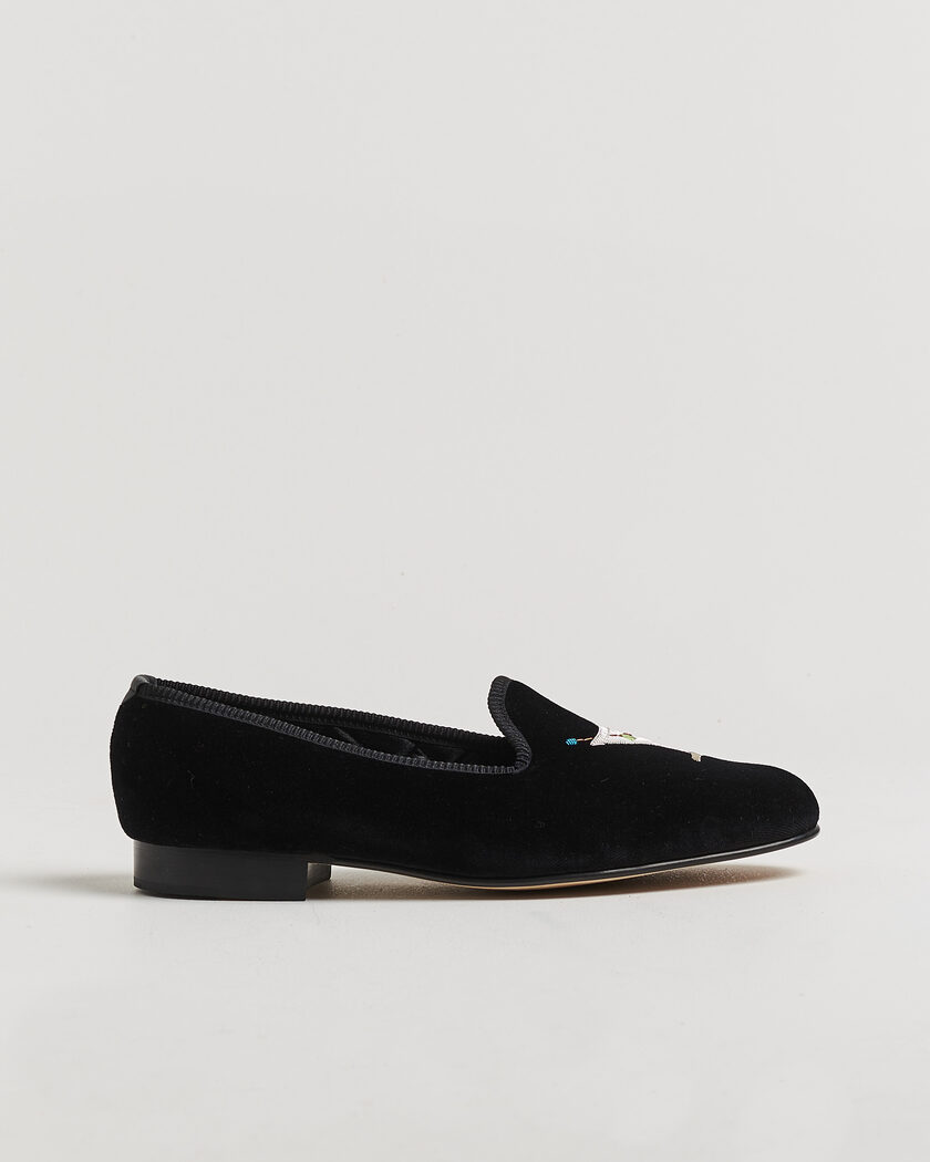 Bowhill & Elliott Martini Venetian Pump Black Velvet – Nero