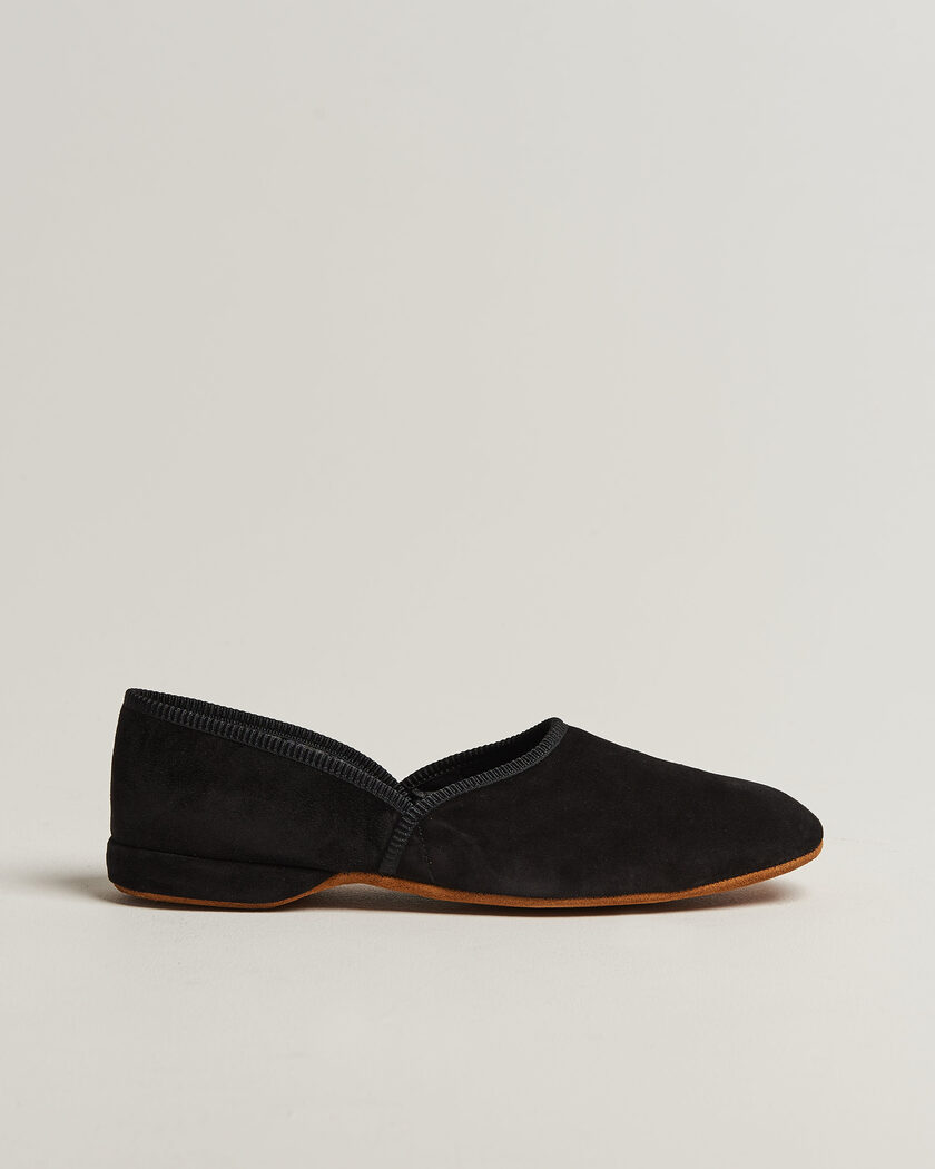 Bowhill & Elliott Grecian Indoor Slippers Navy Suede – Blu