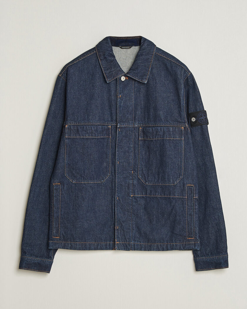 Stone Island Indigo Denim Coach Jacket Blue Rinse – Blu