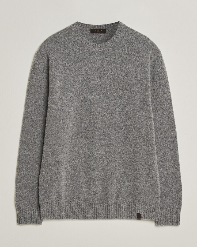 Zanone Wool Boucle Crew Neck Grey Melange – Grigio