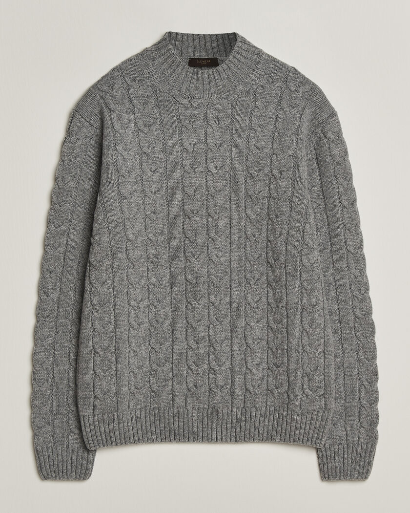 Zanone Double Cable Crew Neck Grey Melange – Grigio