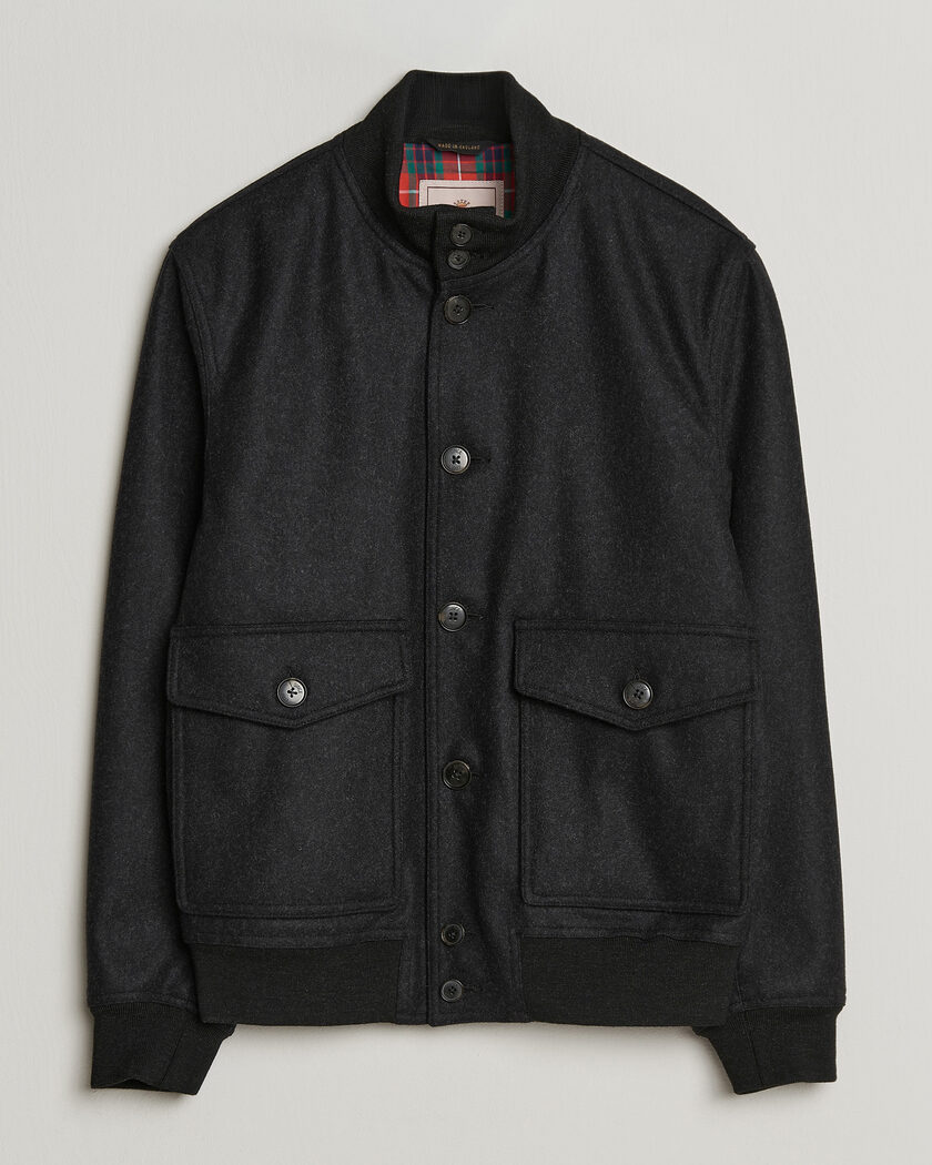 Baracuta Melton Wool Blouson Jacket Charcoal – Grigio