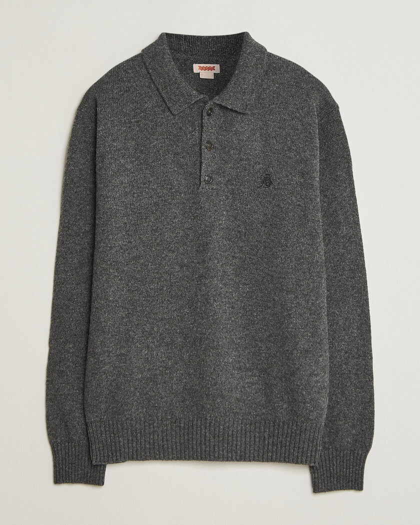 Baracuta Shetland Polo Mid Grey – Grigio