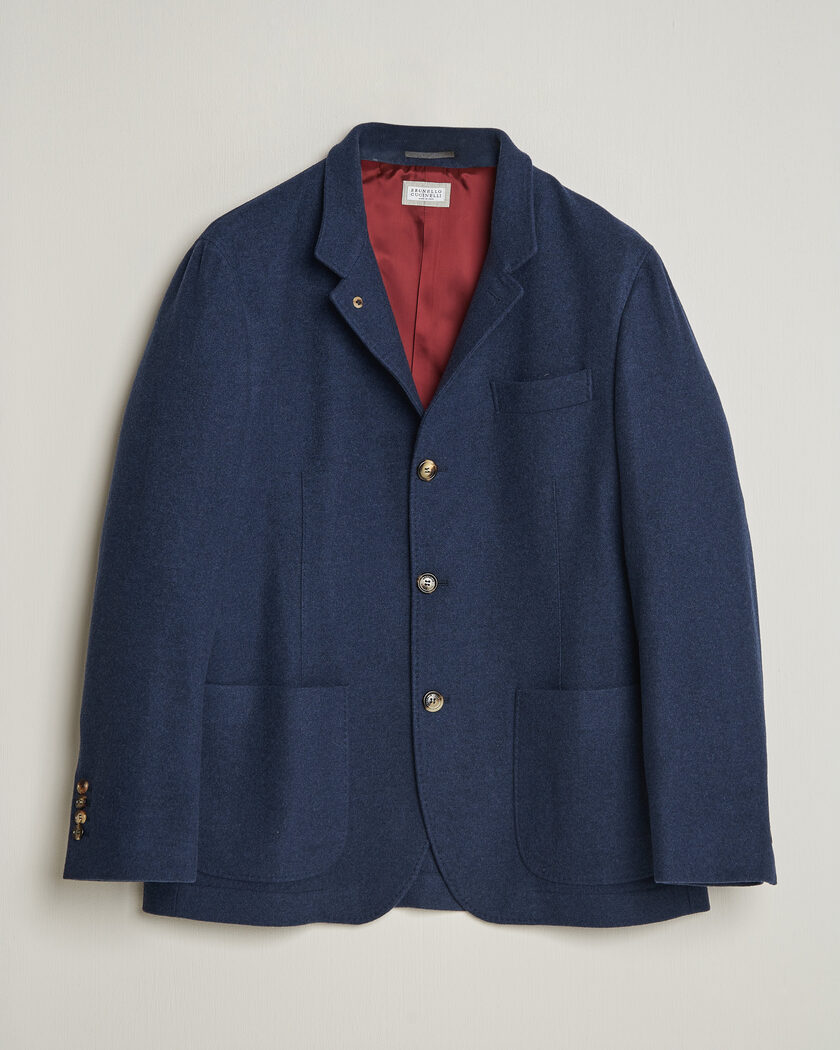 Brunello Cucinelli Cashmere City Jacket Navy – Blu