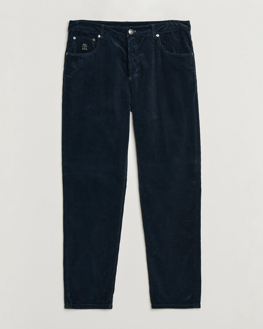 Brunello Cucinelli Leisure Fit Corduroy 5-Pocket Pants Navy – Blu