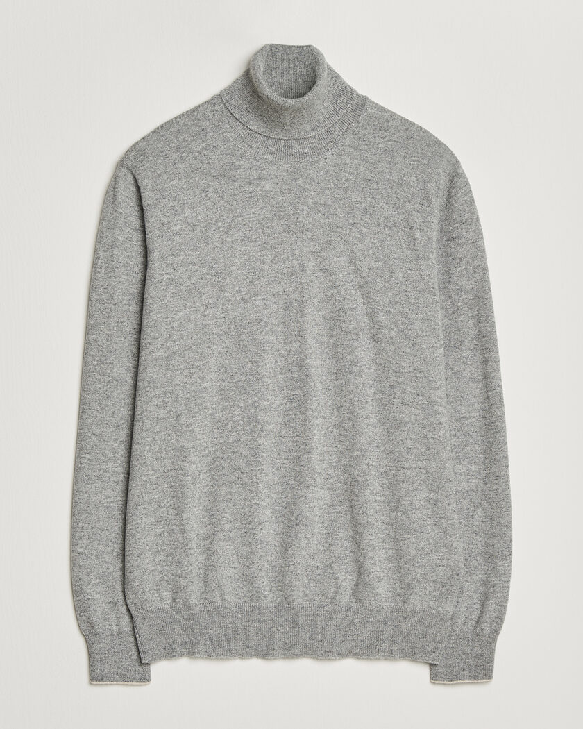 Brunello Cucinelli 2 Ply Cashmere Rollneck Grey Melange – Grigio