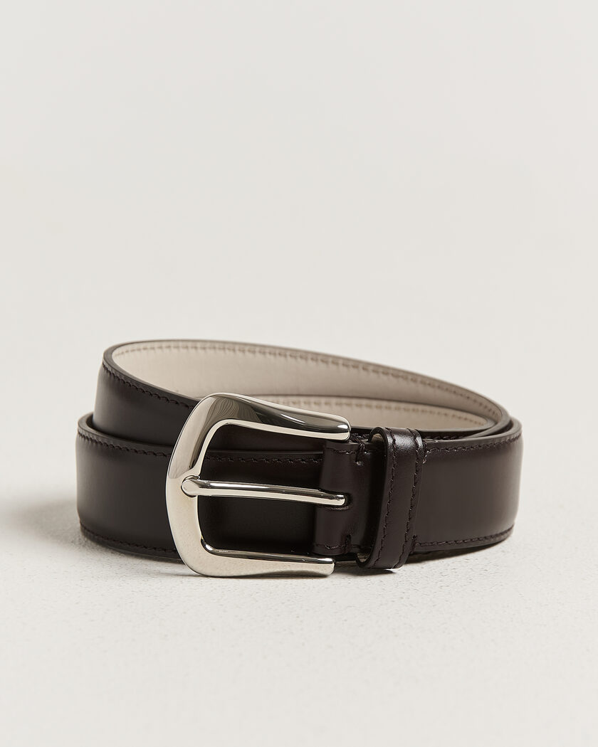 Brunello Cucinelli Calf Leather Belt Dark Brown – Marrone