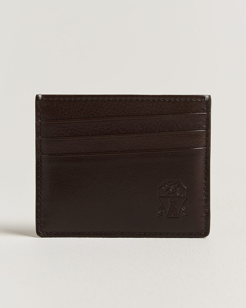 Brunello Cucinelli Grain Leather Card Holder Dark Brown – Marrone