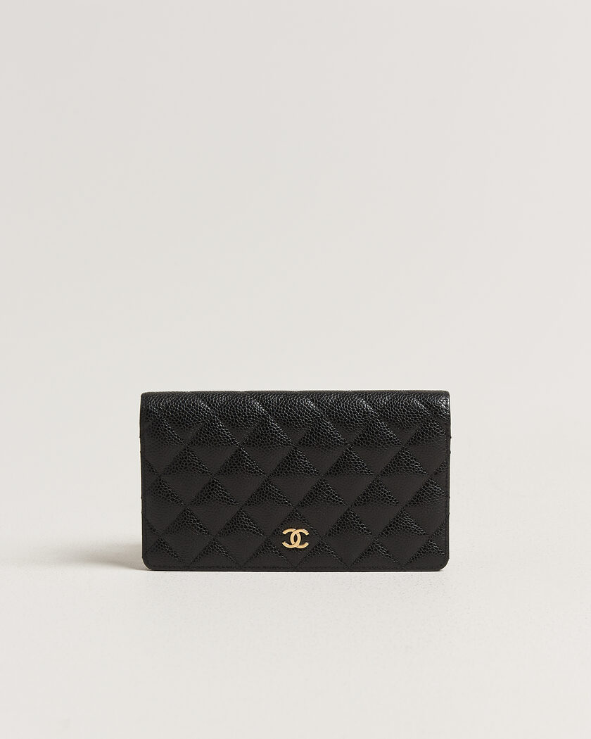 Chanel Pre-Owned Classic Bifold Wallet Caviar Leather Black – Nero