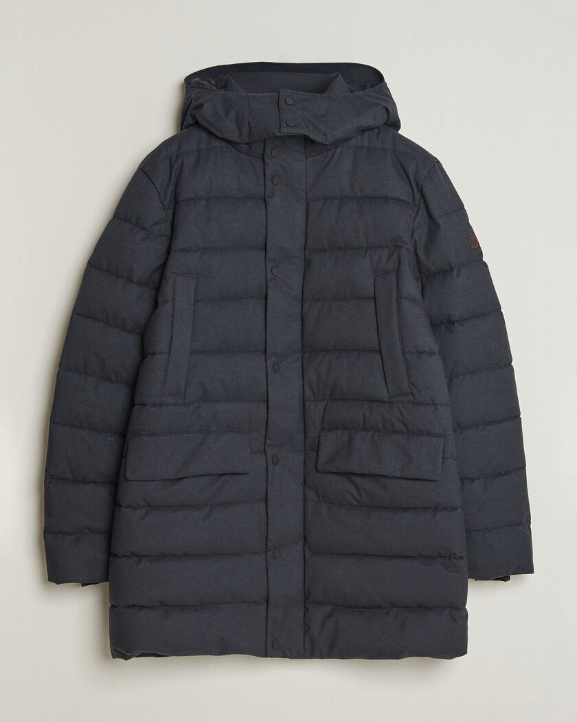 Save The Duck Byrne Padded Flannel Coat Navy Blue Melange – Blu