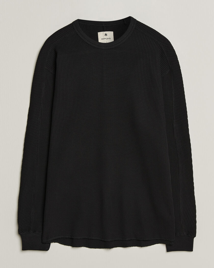 Snow Peak Heavyweight Waffle Pullover Black – Nero