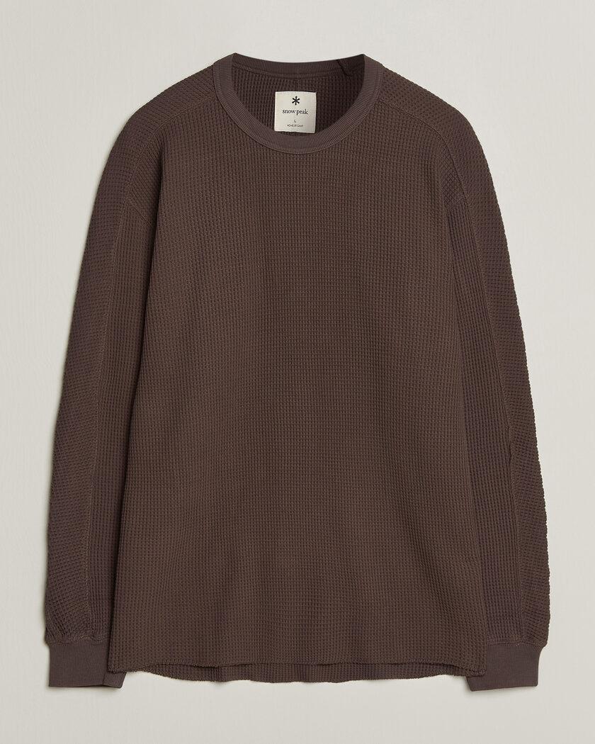Snow Peak Heavyweight Waffle Pullover Dark Brown – Marrone