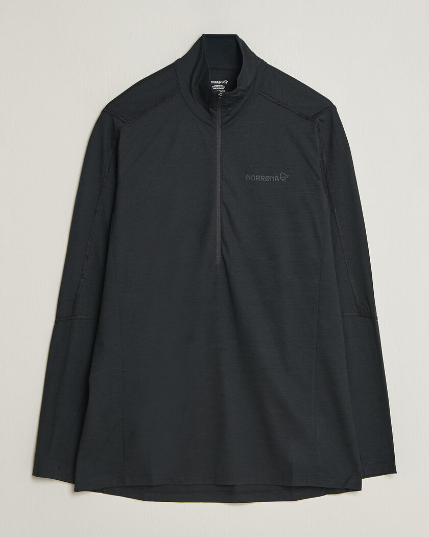 Norrøna Falketind Equalizer Wool Zip Neck Caviar Black – Nero
