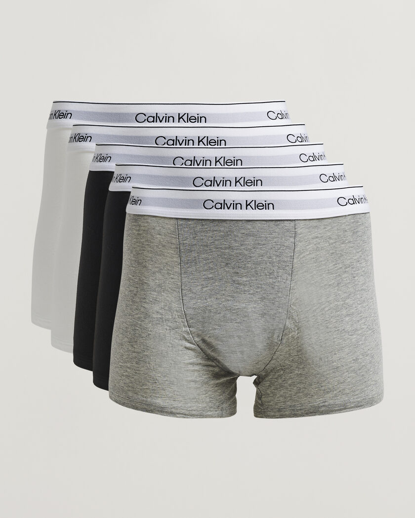 Calvin Klein 5-Pack Icon Cotton Stretch Relaxed Trunk White/Black/Grey – Multicolore