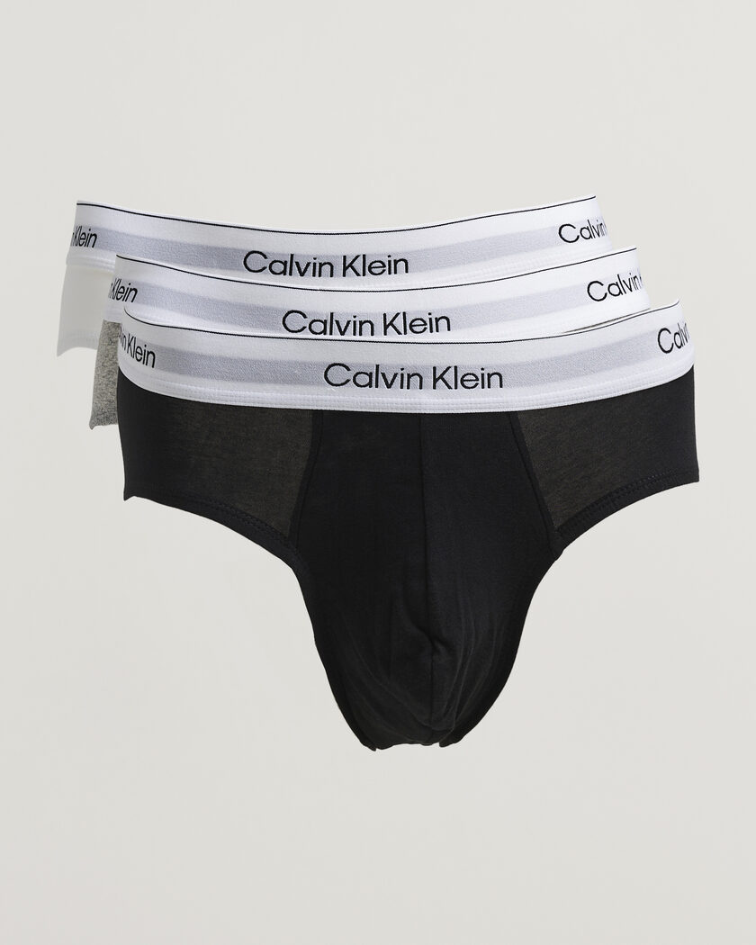 Calvin Klein 3-Pack Icon Cotton Stretch Hip Brief White/Black/Grey – Multicolore