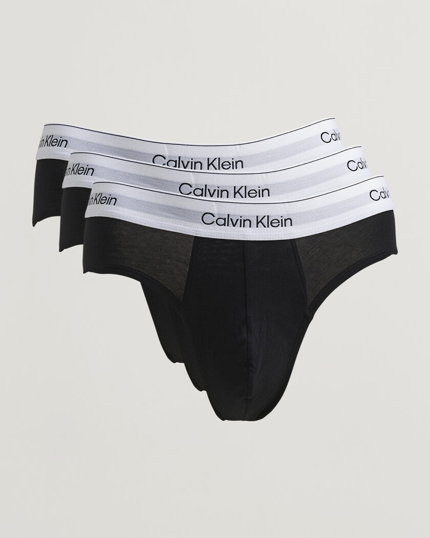Calvin Klein 3-Pack Icon Cotton Stretch Hip Brief Black – Nero