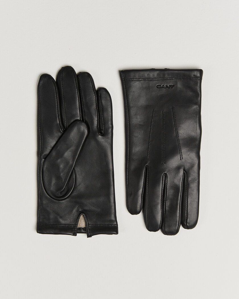 Gant Cashmere Lined Leather Glove Black – Nero