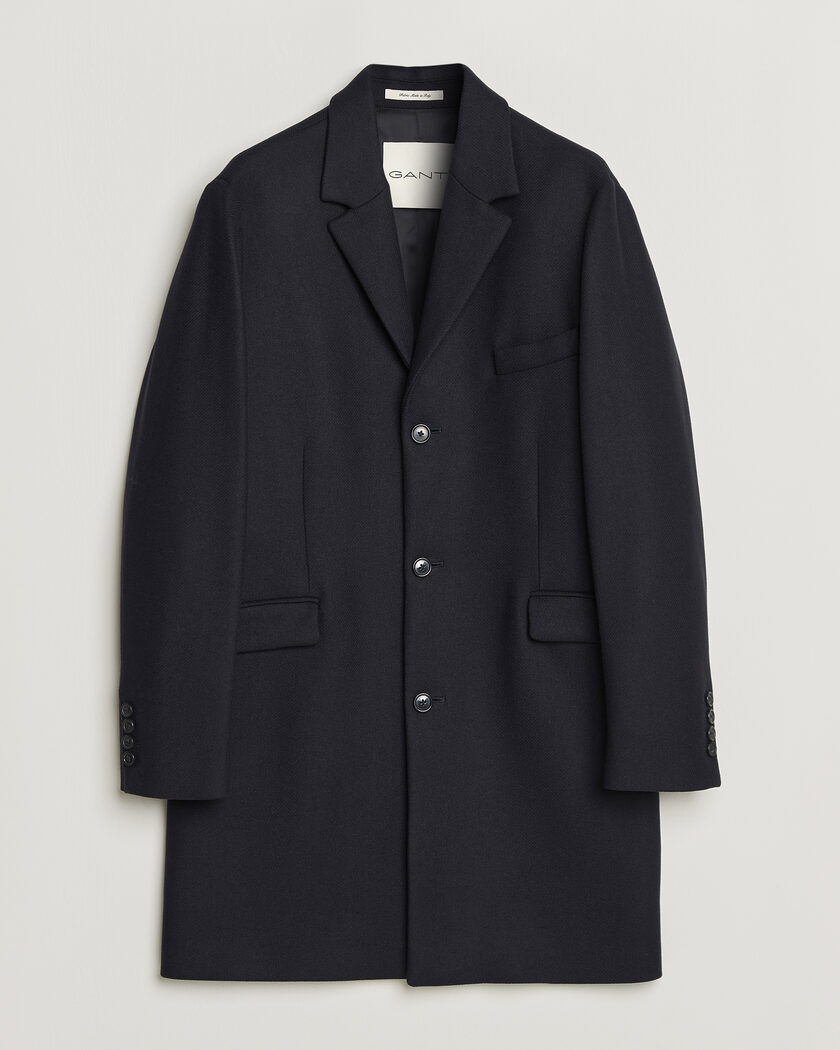 Gant Classic Wool/Cashmere Coat Evening Blue – Blu