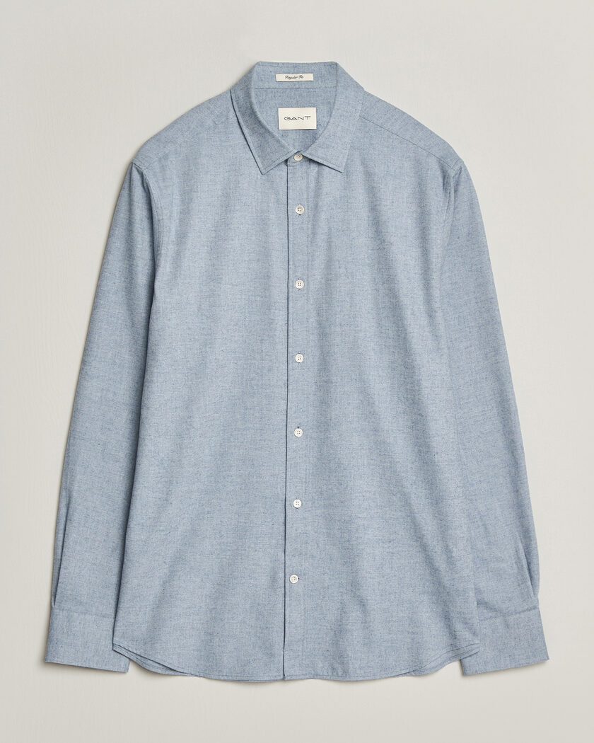 Gant Regular Fit Flannel Shirt Light Blue Melange – Blu