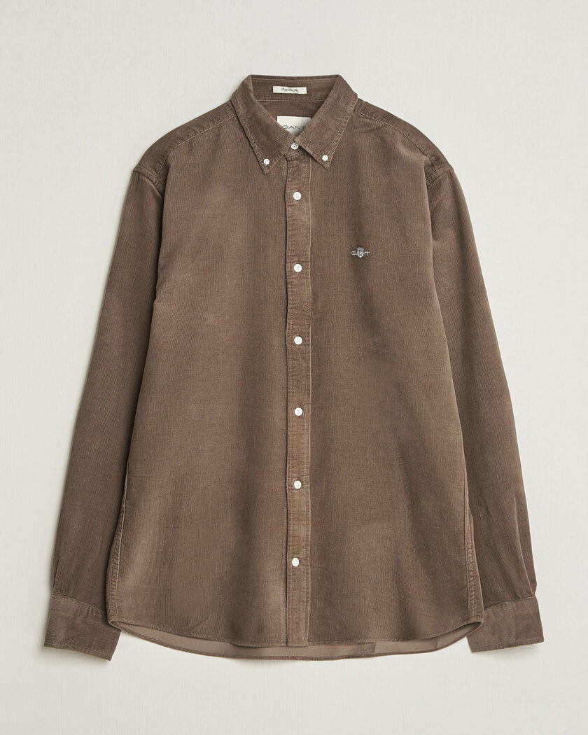 Gant Regular Fit Corduroy Shirt Faded Taupe – Marrone