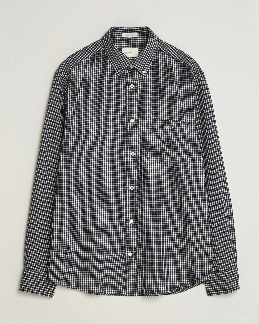 Gant Regular Fit Windblown Flannel Checked Shirt Evening Blue – Blu
