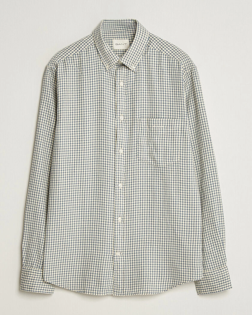 Gant Regular Fit Windblown Flannel Checked Shirt Blue Horizon – Blu