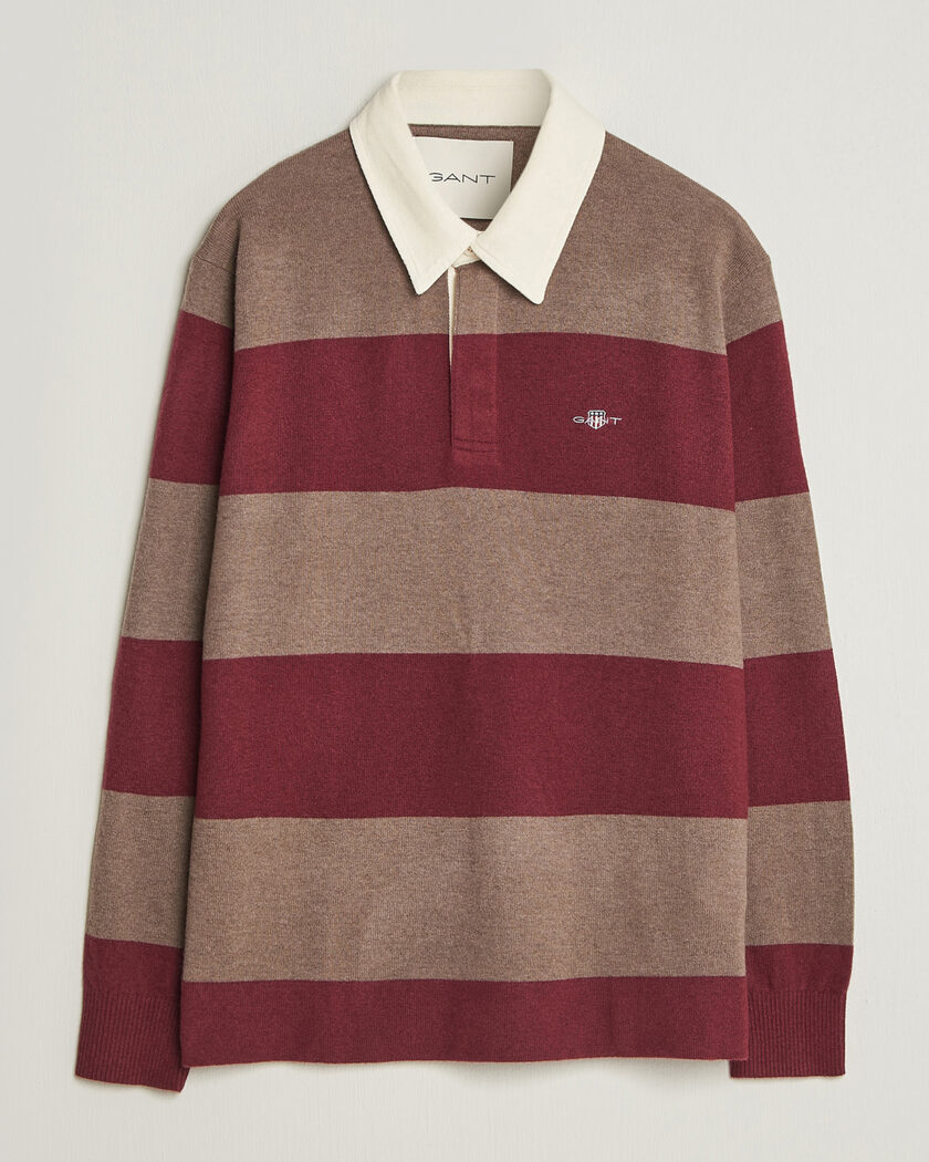 Gant Lambswool Barstriped Rugger Deep Grape Wine – Multicolore