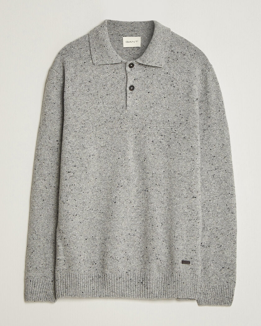 Gant Neps Wool Polo Grey Melange – Grigio