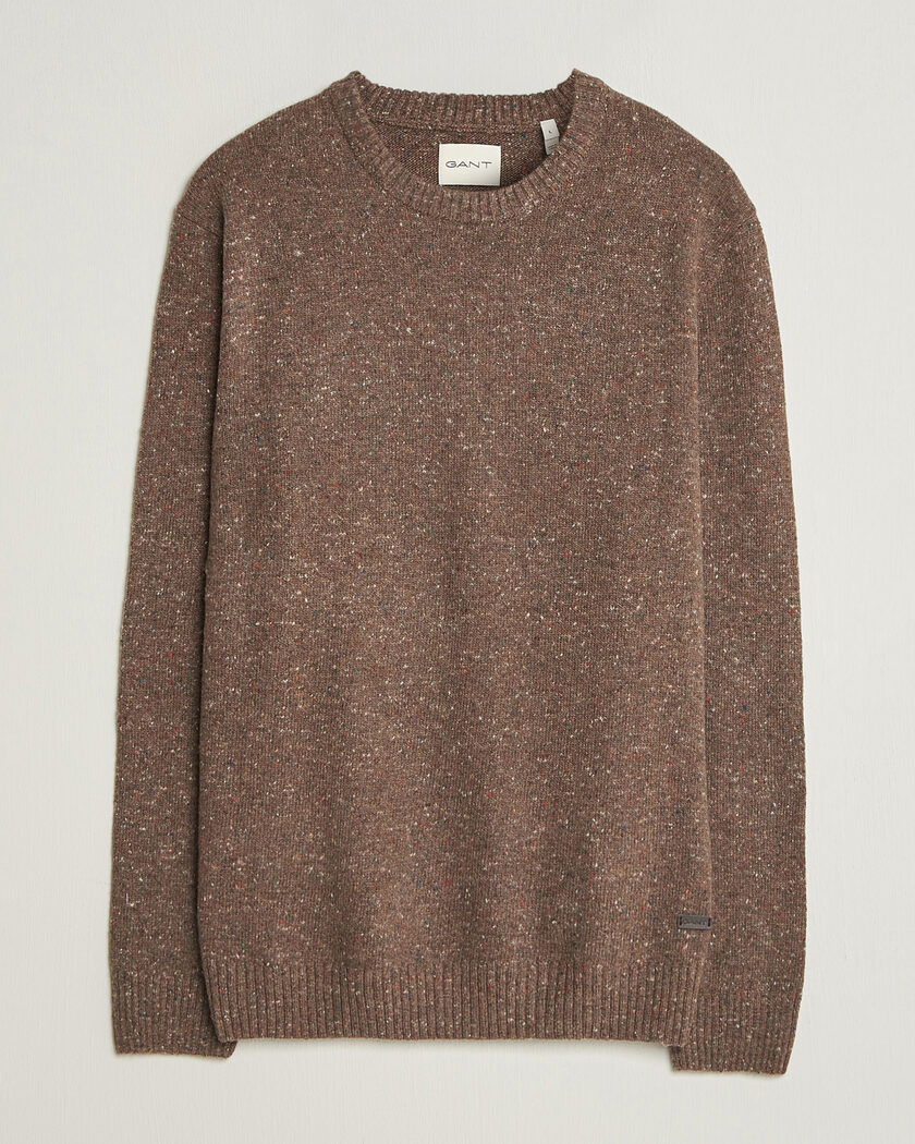 Gant Neps Wool Crew Neck Sweater Faded Taupe – Marrone