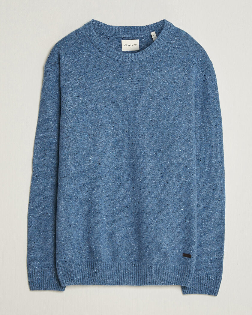 Gant Neps Wool Crew Neck Sweater Blue Horizon – Blu