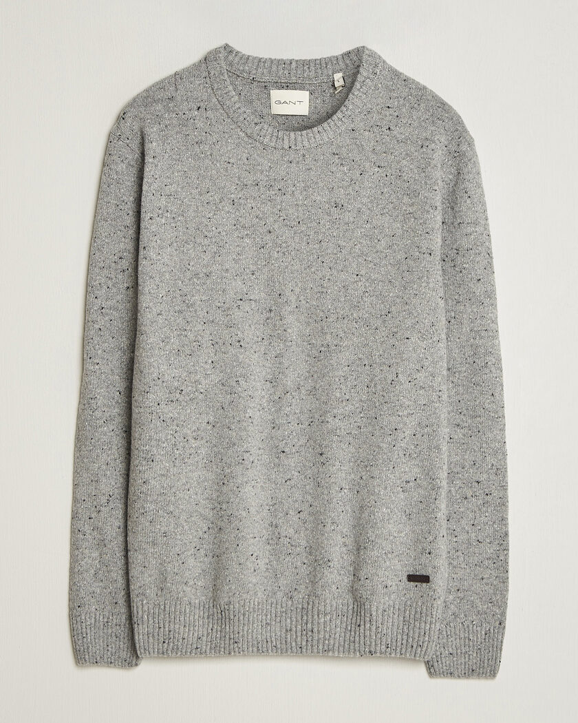 Gant Neps Wool Crew Neck Sweater Grey Melange – Grigio