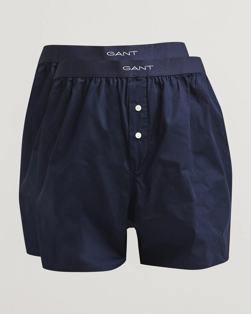 Gant 2-Pack Woven Boxer Shorts Evening Blue – Blu