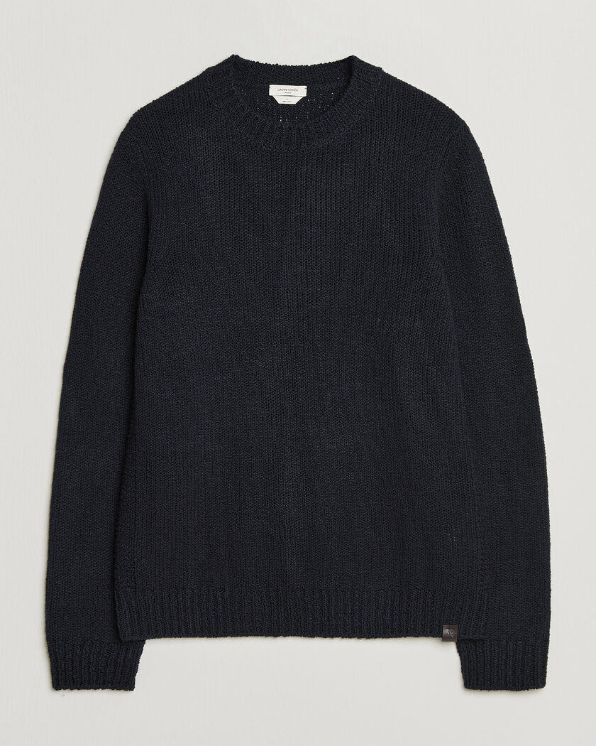  Jacob Cohën Muffled Virgin Wool Link Stitch Sweater Navy – Blu