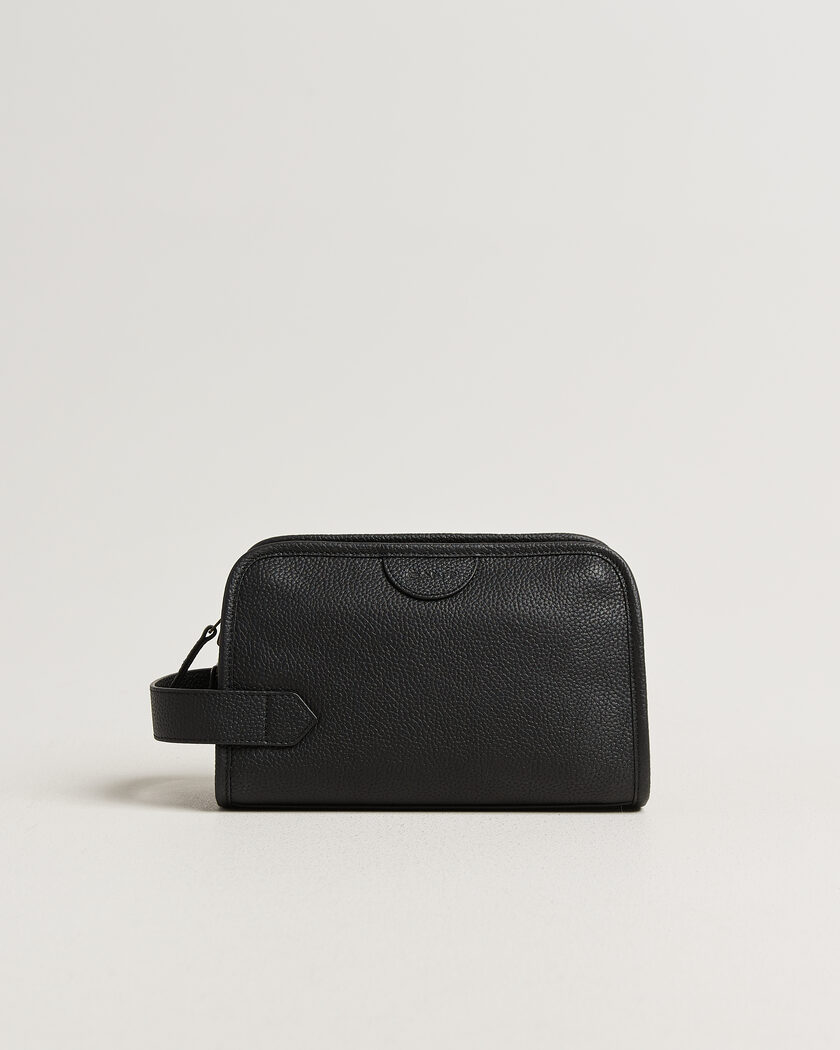 Gant Grained Leather Wash Bag Black – Nero