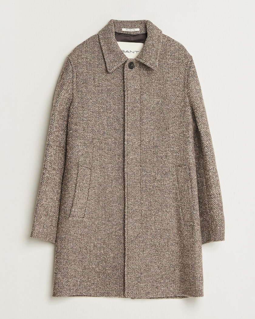 Gant Wool Car Coat Mist Taupe – Marrone