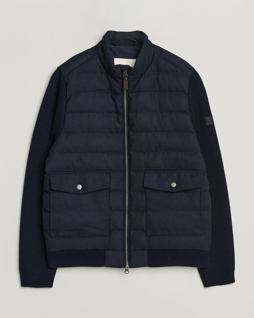 Gant Padded Hybrid Flannel Jacket Evening Blue – Blu