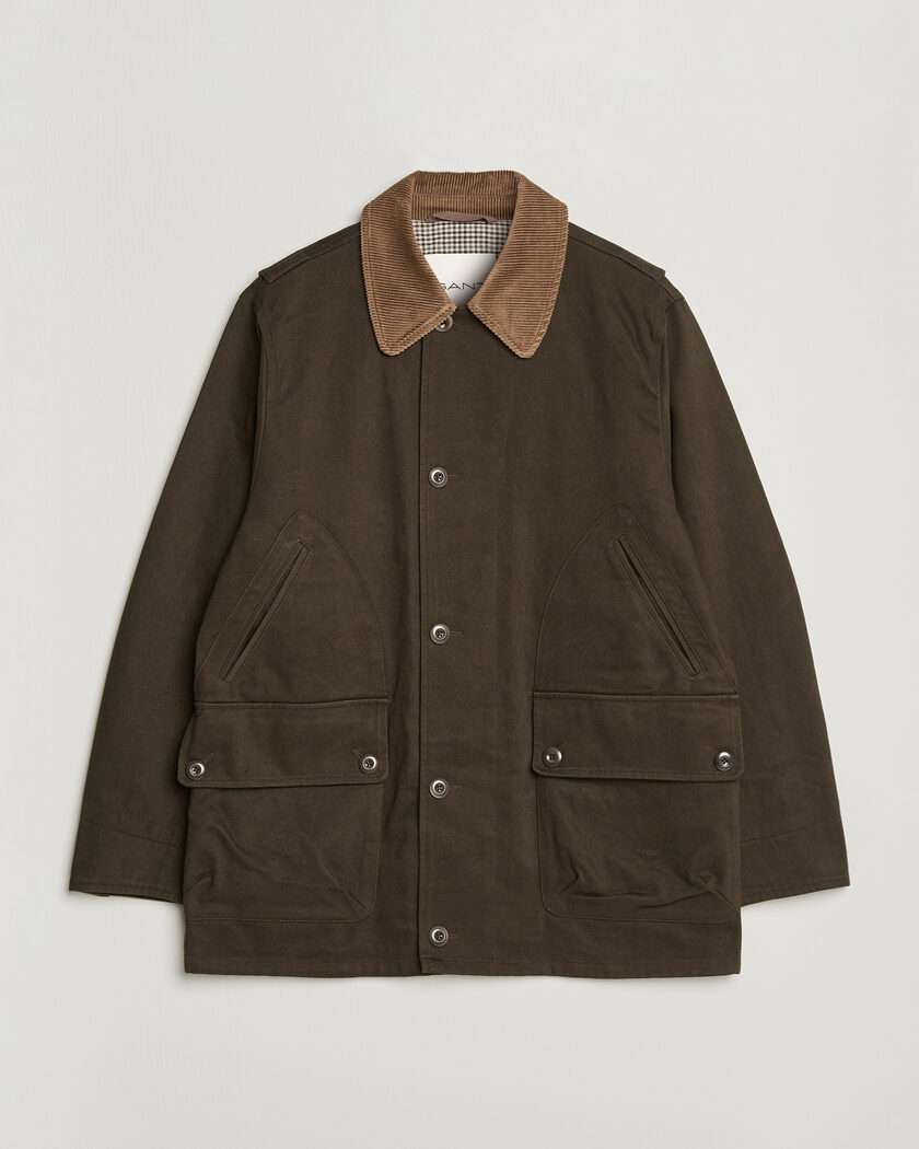 Gant Moleskin Decker Jacket Dark Moss Green – Verde
