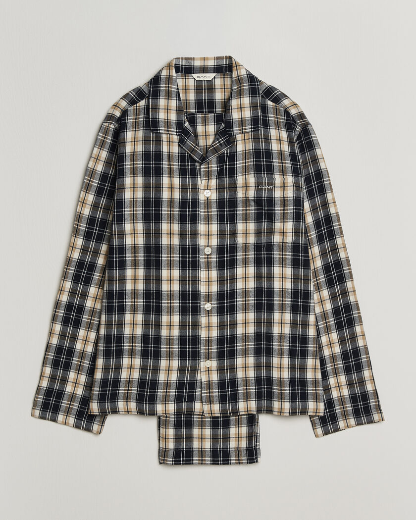 Gant Flannel Checked Pyjama Set Evening Blue – Blu