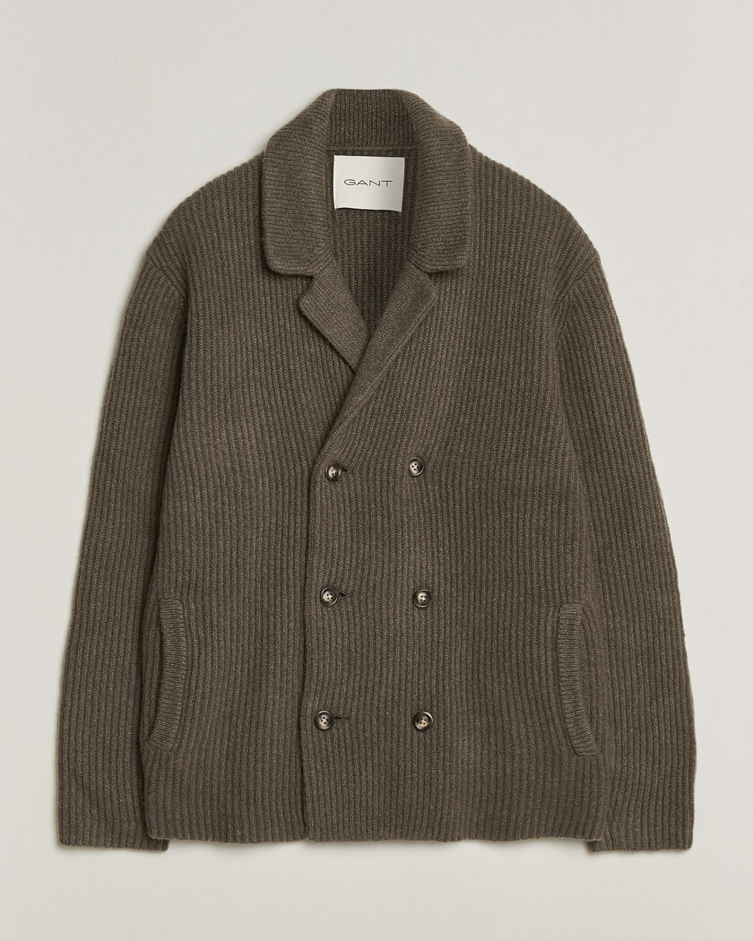 Gant Wool/Yak Knitted Cardigan Faded Taupe – Marrone
