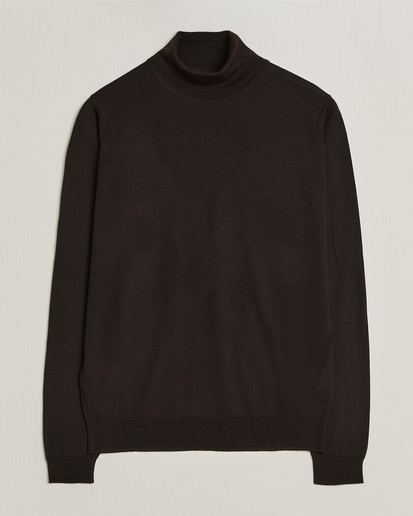 John Smedley Cherwell Extra Fine Merino Rollneck Faulkner Brown – Marrone