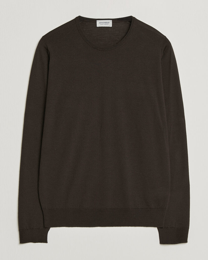 John Smedley Lundy Extra Fine Merino Crew Neck Faulkner Brown – Marrone