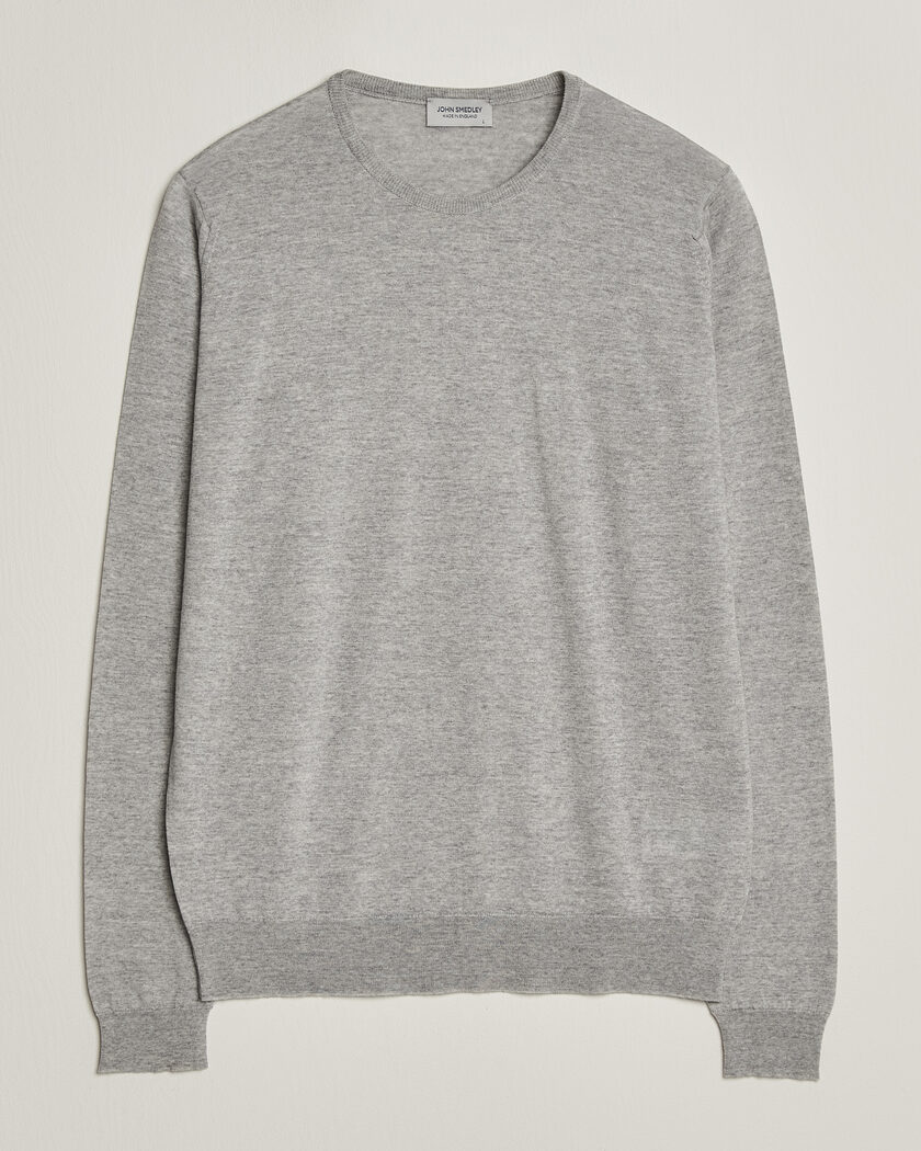 John Smedley Lundy Extra Fine Merino Crew Neck Nimbus Grey – Grigio